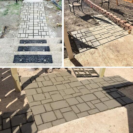 Rectangle Walk Maker Stepping Stone Reusable Paver Molds Brick Mould Cement Brick Mold DIY Garden Walkway Pavement