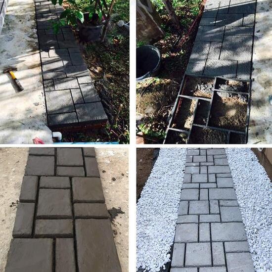 Rectangle Walk Maker Stepping Stone Reusable Paver Molds Brick Mould Cement Brick Mold DIY Garden Walkway Pavement