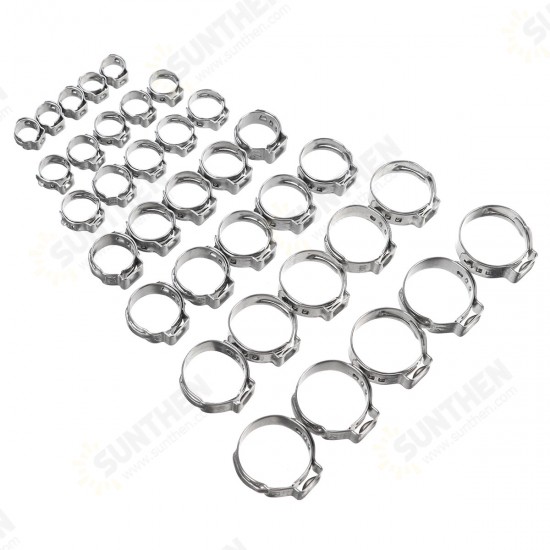 130 Pcs 1 Ear Hose Clamps, Stainless Steel, Assortment of Hose Clamps, Vehicle Galvanized