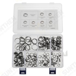 130 Pcs 1 Ear Hose Clamps, Stainless Steel, Assortment of Hose Clamps, Vehicle Galvanized 130 Pcs 1 Ear Hose Clamps, Stainless Steel, Assortment of Hose Clamps, Vehicle Galvanized
