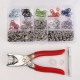 150 Sets 9.5mm 10 Colors Prong Ring Press Studs Snap Fasteners Dummy Clip Pliers