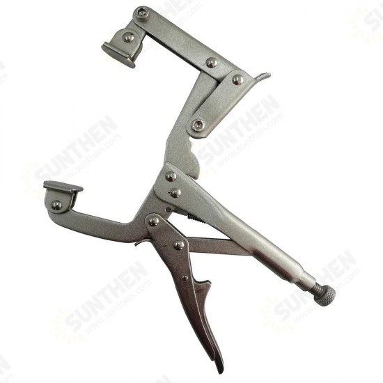 1PCS 10Inches 4-Point Locking Pliers Quick Adjustable Width of C-Clamp Holding from 2in~5in Locking Pliers