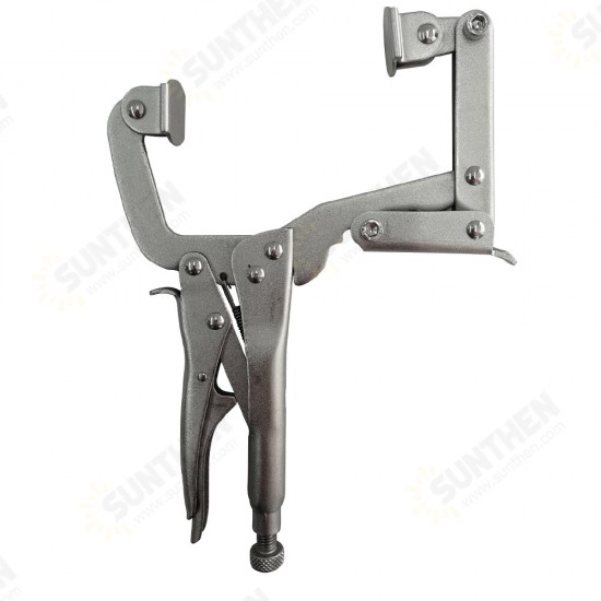 1PCS 10Inches 4-Point Locking Pliers Quick Adjustable Width of C-Clamp Holding from 2in~5in Locking Pliers