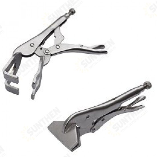 1PCS 10Inches 4-Point Locking Pliers Quick Adjustable Width of C-Clamp Holding from 2in~5in Locking Pliers