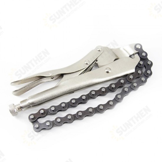 1PCS 9 Inch Chain Clamp Pliers Locking Grip Wrench Pipe Wrench Compound Leverage Function