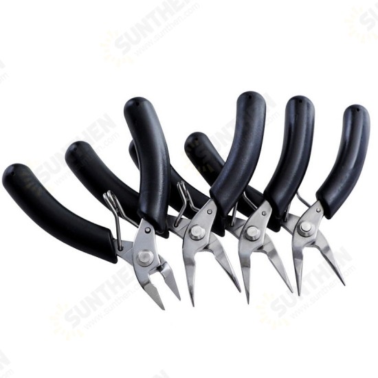 4 Inch Mini Needle/Flat/Curved Nose Pliers Stainless Steel Palm Pliers Small Electronic Tools