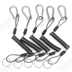 5Pcs 26cm Steel Plier Coil Tether Lanyard Secure Grip Retracting Tool 5Pcs 26cm Steel Plier Coil Tether Lanyard Secure Grip Retracting Tool