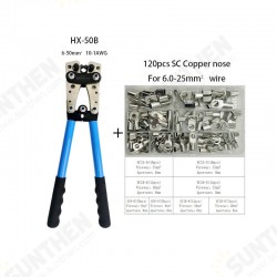 Hx-50b Adjustable European Large-scale Crimping Pliers, Copper and Aluminum Nose Bare Terminal Crimping Pliers Set Hx-50b Adjustable European Large-scale Crimping Pliers, Copper and Aluminum Nose Bare Terminal Crimping Pliers Set