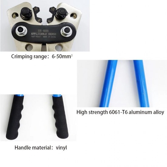 Hx-50b Adjustable European Large-scale Crimping Pliers, Copper and Aluminum Nose Bare Terminal Crimping Pliers Set
