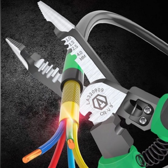 6 in 1 Multifunctional Electrician Pliers Long Nose Pliers Wire Stripper Cable Cutter Terminal Crimping Hand Tools