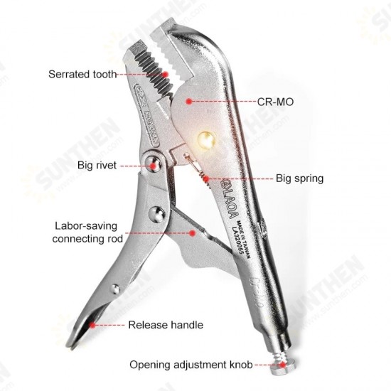 Power Locking Pliers Set Welding/Straight/ Needle Nose/ Flat Nose/ Sealing/ Oil Filter Locking Pliers