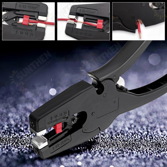 Multifunctional Adjustable Electric Cable Wire Crimper Stripper Stripping Plier 0.03-10mm2