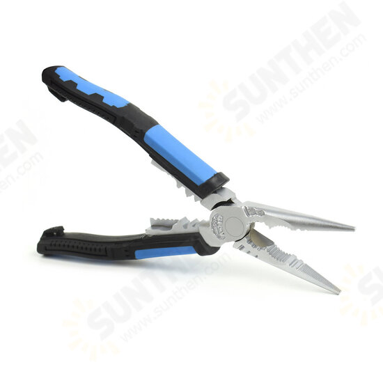 Toolour 8inch Multitool Long Nose Pliers Wire Stripper Side Cutters Pliers Crimping Tool Wire Cutter End Cutting DIY Hand Tool