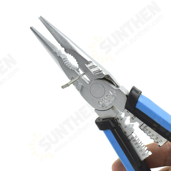 Toolour 8inch Multitool Long Nose Pliers Wire Stripper Side Cutters Pliers Crimping Tool Wire Cutter End Cutting DIY Hand Tool