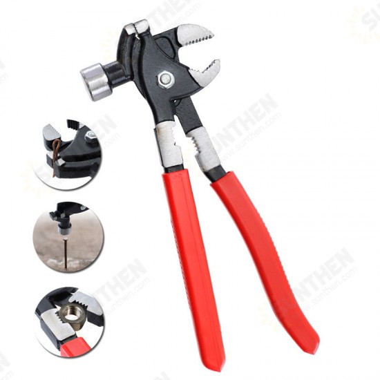 Universal Hammer Pliers Pipe Wrench Spanner Iron Knock Manual Nail Pull Assist Nail Thread Trimming Multifunctional