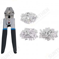 Wire Rope Crimping Tool Wire Rope Swager Crimper Fishing Crimping Tool With 180Pcs 1.2/1.5/2mm Aluminum Double Barrel Ferrule Crimping Loop Sleeve Kit Wire Rope Crimping Tool Wire Rope Swager Crimper Fishing Crimping Tool With 180Pcs 1.2/1.5/2mm Aluminum Double Barrel Ferrule Crimping Loop Sleeve Kit