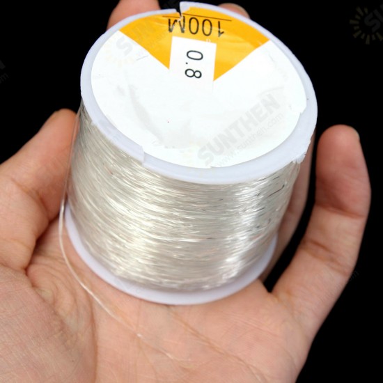 100m Crystal Line String Thread Stretch Elastic Beading Cord Dichotomanthes 0.8mm