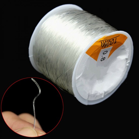 100m Crystal Line String Thread Stretch Elastic Beading Cord Dichotomanthes 0.8mm