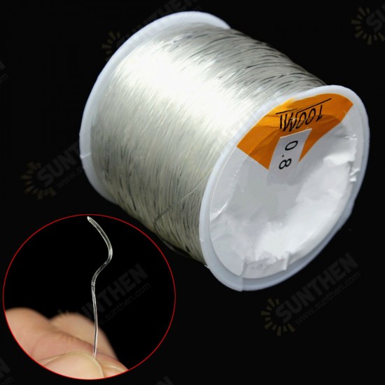 100m Crystal Line String Thread Stretch Elastic Beading Cord Dichotomanthes 0.8mm