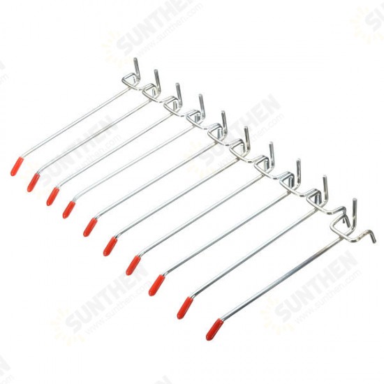 10Pcs Stainless Steel Wall Display Hooks for Coat Shop Slatwall Panel 10 * 150MM