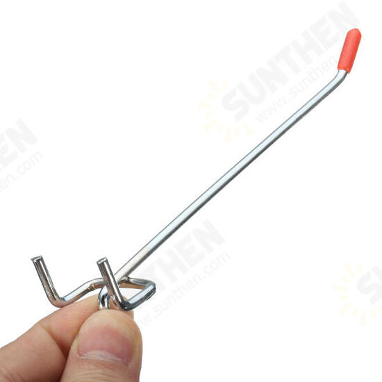 10Pcs Stainless Steel Wall Display Hooks for Coat Shop Slatwall Panel 10 * 150MM