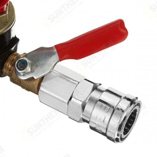 120 PSI Air Compressor Pressure Switch Control Valve Manifold Regulator Gauges With Quick Connector