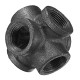 1/2inch 3/4inch 1inch 6 Way Pipe Fitting Malleable Iron Black Double Outlet Cross Female Tube Connector