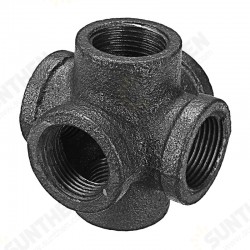 1/2inch 3/4inch 1inch 6 Way Pipe Fitting Malleable Iron Black Double Outlet Cross Female Tube Connector 1/2inch 3/4inch 1inch 6 Way Pipe Fitting Malleable Iron Black Double Outlet Cross Female Tube Connector