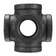 1/2inch 3/4inch 1inch 6 Way Pipe Fitting Malleable Iron Black Double Outlet Cross Female Tube Connector