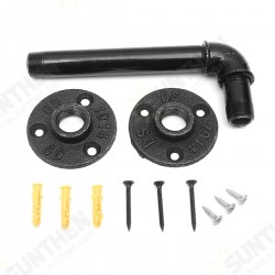 160mm Length Iron Industrial Pipe Shelf Vintage Black Bracket Holder Home Decor 160mm Length Iron Industrial Pipe Shelf Vintage Black Bracket Holder Home Decor