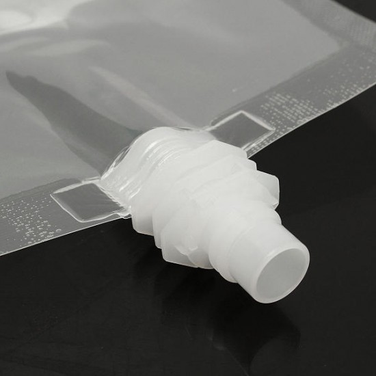 20Pcs Clear Spout Stand Up Liquid Flask Pouch Bag With Cap