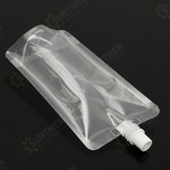 20Pcs Clear Spout Stand Up Liquid Flask Pouch Bag With Cap