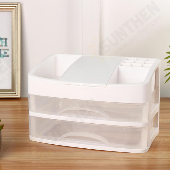 2/3 Layers Clear Drawers Makeup Case Cosmetic Organizer Storage Jewelry Box Holder