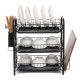 2/3 Tier Stainless Steel Dish Rack Drainer Cutlery Kitchen Storage Holder