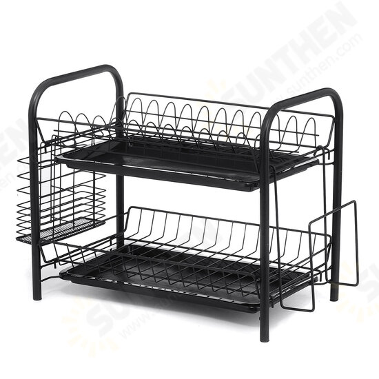 2/3 Tier Stainless Steel Dish Rack Drainer Cutlery Kitchen Storage Holder