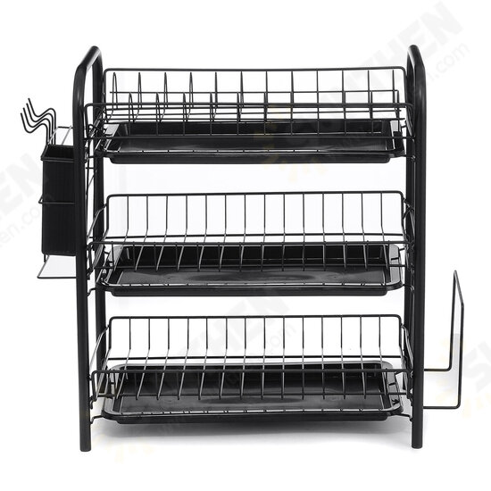 2/3 Tier Stainless Steel Dish Rack Drainer Cutlery Kitchen Storage Holder