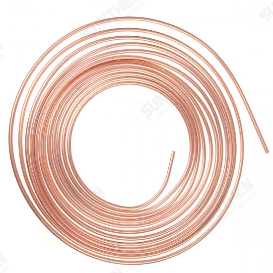 25ft Copper Brake Line Pipe Hose Kit 10 Male & 10 Female Nuts Joiner Joint 3/16 Union