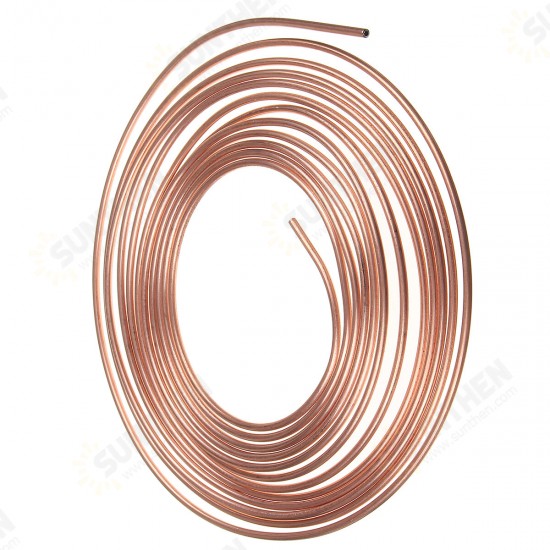 25ft Copper Brake Line Pipe Hose Kit 10 Male & 10 Female Nuts Joiner Joint 3/16 Union