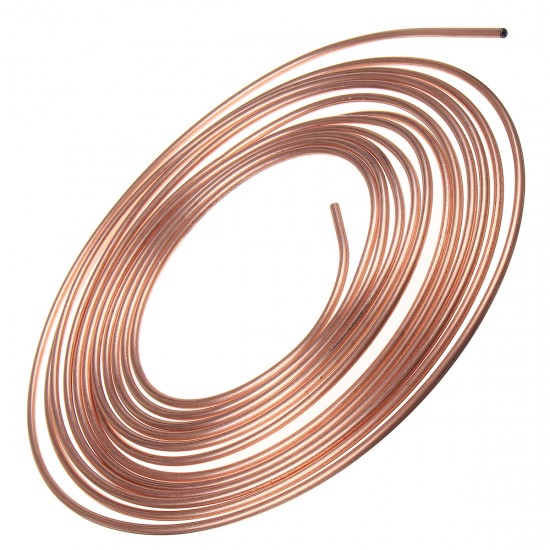 25ft Copper Brake Line Pipe Hose Kit 10 Male & 10 Female Nuts Joiner Joint 3/16 Union