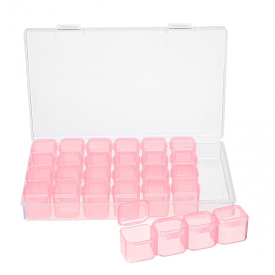 28 Slots Cosmetic Organizer Clear Acrylic Makeup Holder Case Box Jewelry Storage Box