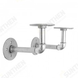 2Pcs Iron Pipe Shelf Brackets Silver Industrial Steel Holder Home Decor DIY 2Pcs Iron Pipe Shelf Brackets Silver Industrial Steel Holder Home Decor DIY