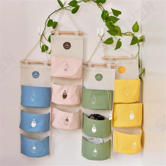 3 Bags Hanging Storage Bag Organizer Container Car Bathroom Door Wardrobe Wall Home Decorations