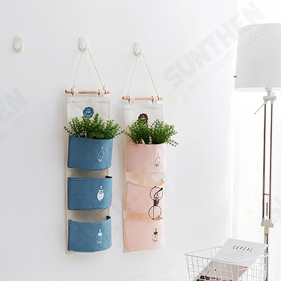 3 Bags Hanging Storage Bag Organizer Container Car Bathroom Door Wardrobe Wall Home Decorations