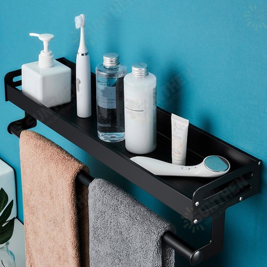 30-60CM Double Aluminium Towel Rail Holder Hook Wall Mounted Bathroom Rack Shelf 30-60CM Double Aluminium Towel Rail Holder Hook Wall Mounted Bathroom Rack Shelf