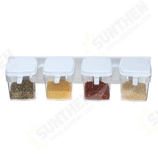 3/4 Grids Seasoning Storage Container Kitchen Wall Hanging Condiment Spice Holder