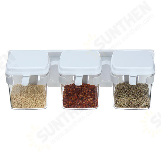 3/4 Grids Seasoning Storage Container Kitchen Wall Hanging Condiment Spice Holder