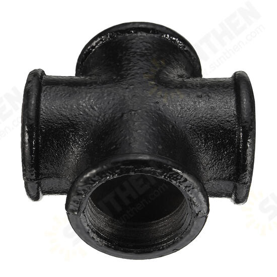 3/4 Inch Black Iron Pipe Threaded Cross Fitting Plumbing Malleable Cross Pipes Fittings