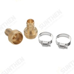 3/4inch NPT Brass Male Female Connector Garden Hose Repair Quick Connect Water Pipe Fittings Car Wash Adapter w/ Adjustable Ear Hose Clamp Clip 3/4inch NPT Brass Male Female Connector Garden Hose Repair Quick Connect Water Pipe Fittings Car Wash Adapter w/ Adjustable Ear Hose Clamp Clip