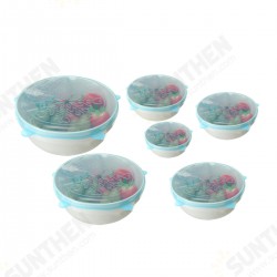 6Pcs Colourful Stretch Reusable Silicone Bowl Wraps Food Kitchen Storage Container Cover Seal Lids 6Pcs Colourful Stretch Reusable Silicone Bowl Wraps Food Kitchen Storage Container Cover Seal Lids