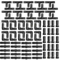 82/80Pcs Irrigation Fitting Kit Drip Irrigation Barbed Connectors Fitting Tools 82/80Pcs Irrigation Fitting Kit Drip Irrigation Barbed Connectors Fitting Tools